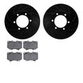 Dynamic Friction Co 8202-76001, Rotors-Drilled and Slotted-Black with Heavy Duty Brake Pads, SilverGeospec Coated,  8202-76001